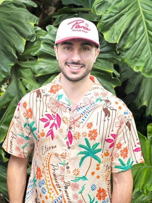 Palm Breeze hawaiian style shirt in a fun and colorful floral print by Parce 
