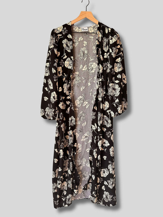 Black Linen Kimono - Parce